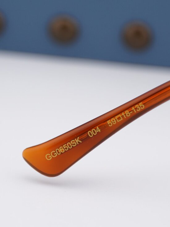 Gucci GG0650SK 004 Round Sunglasses - Gold / Brown